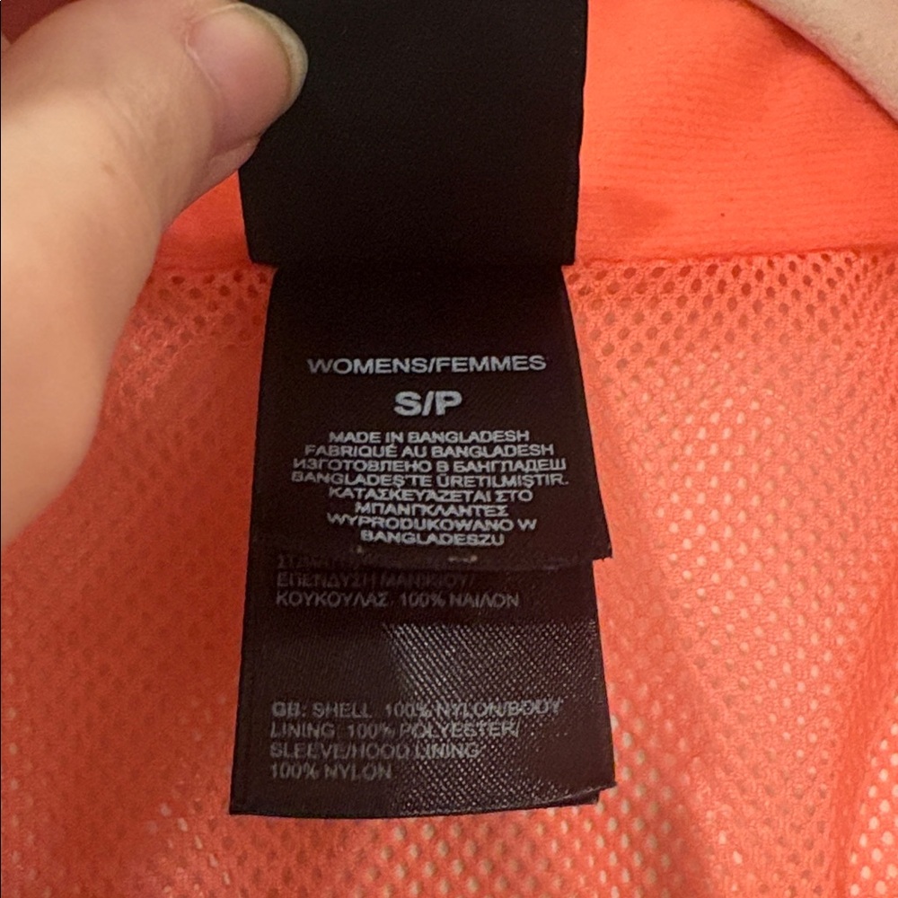 The North Face Light Gray Rain Jacket with Coral Interior - Picture 3 of 8